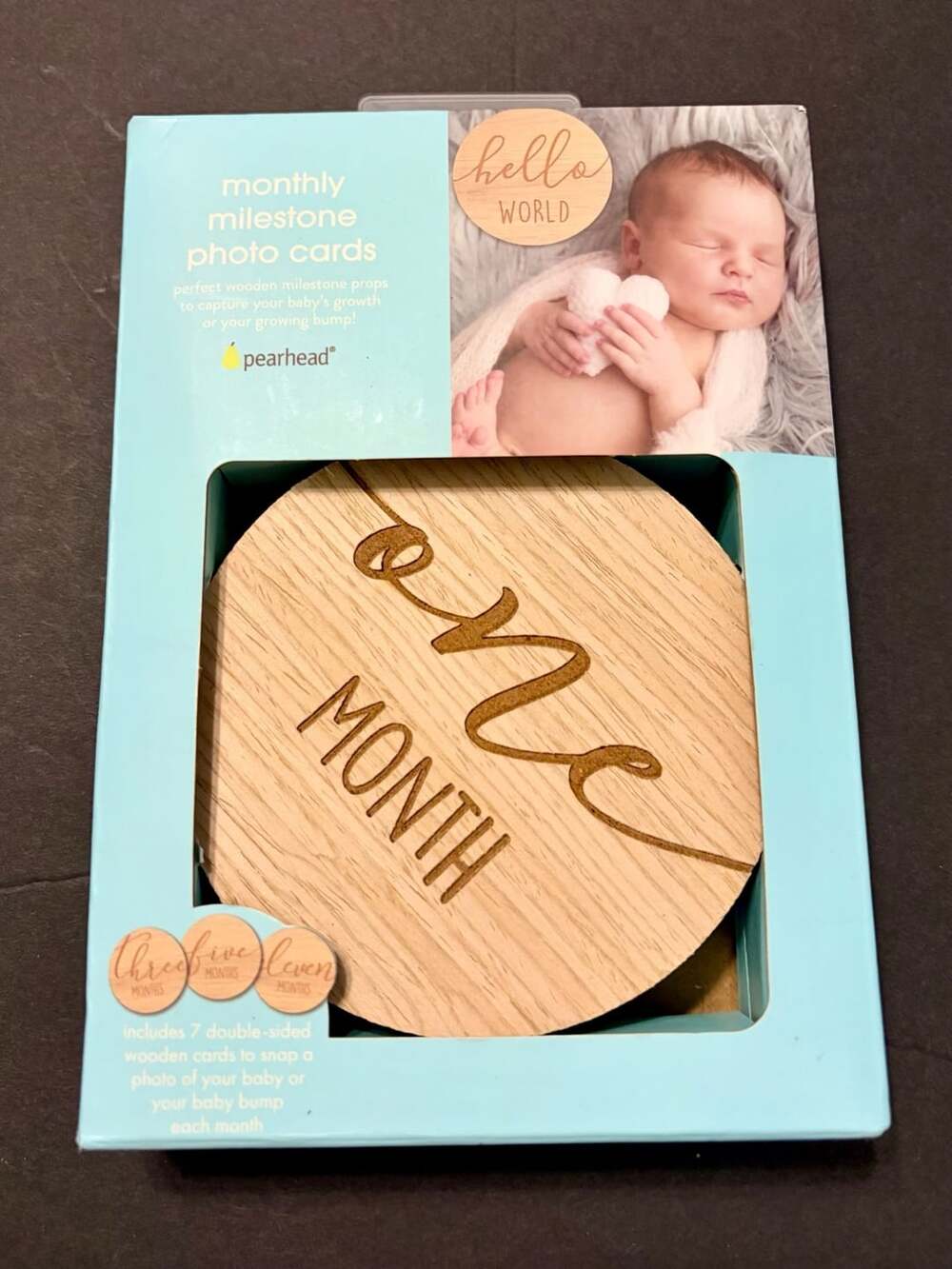 Pearhead Wooden Monthly Milestone Photo Cards